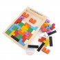 Wooden Tangram Brain Teaser Puzzle Toys Tetris Game Educational Kid's Play Toy