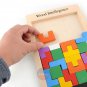 Wooden Tangram Brain Teaser Puzzle Toys Tetris Game Educational Kid's Play Toy