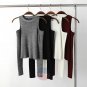 Artsivaris Women Sweaters Open Shoulder Pullover Sexy Knitted Fashion Tops