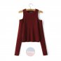 Artsivaris Women Sweaters Open Shoulder Pullover Sexy Knitted Fashion Tops