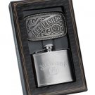 JACK DANIEL'S FLASK/BUCKLE GIFT SET