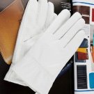 New Men's/Women's 100% Genuine Leather White/ Black Gloves Wedding Party Gloves