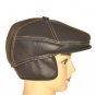 New Men&acirc;��s "100% Real Cowhide" Leather Newsboy Beret / Golf Hat *Black/Brown