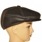New Men&acirc;��s "100% Real Cowhide" Leather Newsboy Beret / Golf Hat *Black/Brown