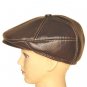 New Men&acirc;��s "100% Real Cowhide" Leather Newsboy Beret / Golf Hat *Black/Brown
