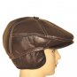 New Men&acirc;��s "100% Real Cowhide" Leather Newsboy Beret / Golf Hat *Black/Brown