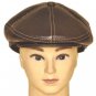 New Men&acirc;��s "100% Real Cowhide" Leather Newsboy Beret / Golf Hat *Black/Brown