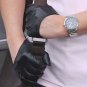 New Men's 100%Genuine Leather Punk Rock Semi-palm Gloves / Police Driving Gloves