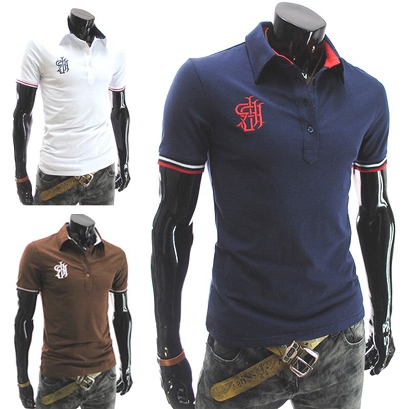 HOT! New Fashion Men's Personality Lapel T-shirt *3 Color