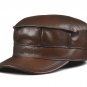 Men's High-grade first layer Cowhide Newsboy Cadet Military Black Brown Golf Hat