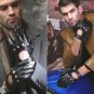 Black leather gloves, driving gloves. Motorcycle gloves