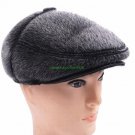 New models Men's ( Faux seals fur+Real leather )  Cabbie Hat Newsboy Warm Beret