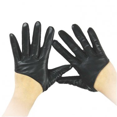 New Style Women's 100% Real SheepLeather Semi-Palm Finger Party gloves