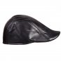 Black Top quality Leather Newsboy Hat Flat Ivy Cap Driving Golf Gatsby Steampunk