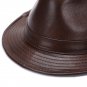 Men's 100% Real Cowhide Leather Vintage Cowboy Cap Cowhide Casual Fedora Top Hat