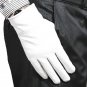 100% Genuine Leather（NO PU） White/ Black Warm winter Gloves Wedding Party Gloves