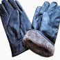100% Genuine Leather(NO PU) White/ Black Warm winter Gloves Wedding Party Gloves