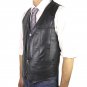 New Mens 100% Genuine Leather Black Vest,Motorcycle Driver Vest *L-9XL