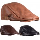 100% Real Cowhide (NO PU) Newsboy Hat Flat Ivy Cap Driving Golf Gatsby Steampunk