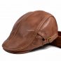 100% Real Cowhide (NO PU) Newsboy Hat Flat Ivy Cap Driving Golf Gatsby Steampunk