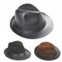 Men's Real Leather Black Brown Bucket Cap/ Fedora hat /Gentleman Hat *4Color