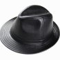 Men's Real Leather Black Brown Bucket Cap/ Fedora hat /Gentleman Hat *4Color