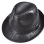 Men's Real Leather Black Brown Bucket Cap/ Fedora hat /Gentleman Hat *4Color