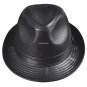 New Men's 100% Real Cowhide Leather Black Bucket Cap/ Fedora hat /Gentleman Hat