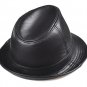 Men's Sheep/Cowhide Leather Black Brown Top Cap/ Fedora Hat/Leather Trilby