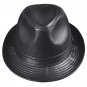 Men's Sheep/Cowhide Leather Black Brown Top Cap/ Fedora Hat/Leather Trilby