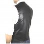 New Mens 100% Real Leather Black Vest Motorcycle Driver Vest Biker Vest SIZE:9XL