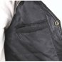 New Mens 100% Real Leather Black Vest Motorcycle Driver Vest Biker Vest SIZE:9XL