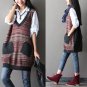 Women Casual V-Neck Stitching Sweater Vest