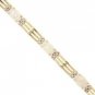 oval cut Opal Diamond 14K yellow gold link bracelet