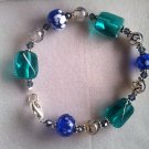 Oceanic glass and semi precious stone bracelet