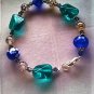 Oceanic glass and semi precious stone bracelet