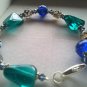 Oceanic glass and semi precious stone bracelet