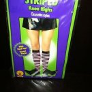 Striped Knee Highs Hot pink & black Halloween Tights w/ Vinyl Tops Cosplay Club