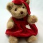 Jerry Elsner Teddy Bear Plush Tan Removable Red Dress 11" Posable