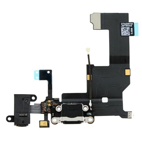Black Headphone Audio Dock Connector Charging Data USB Port Flex Cable Apple iPhone 5S