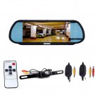 7" LCD Screen Car Rear View Backup Mirror Monitor+Wireless Reverse IR Camera Kit