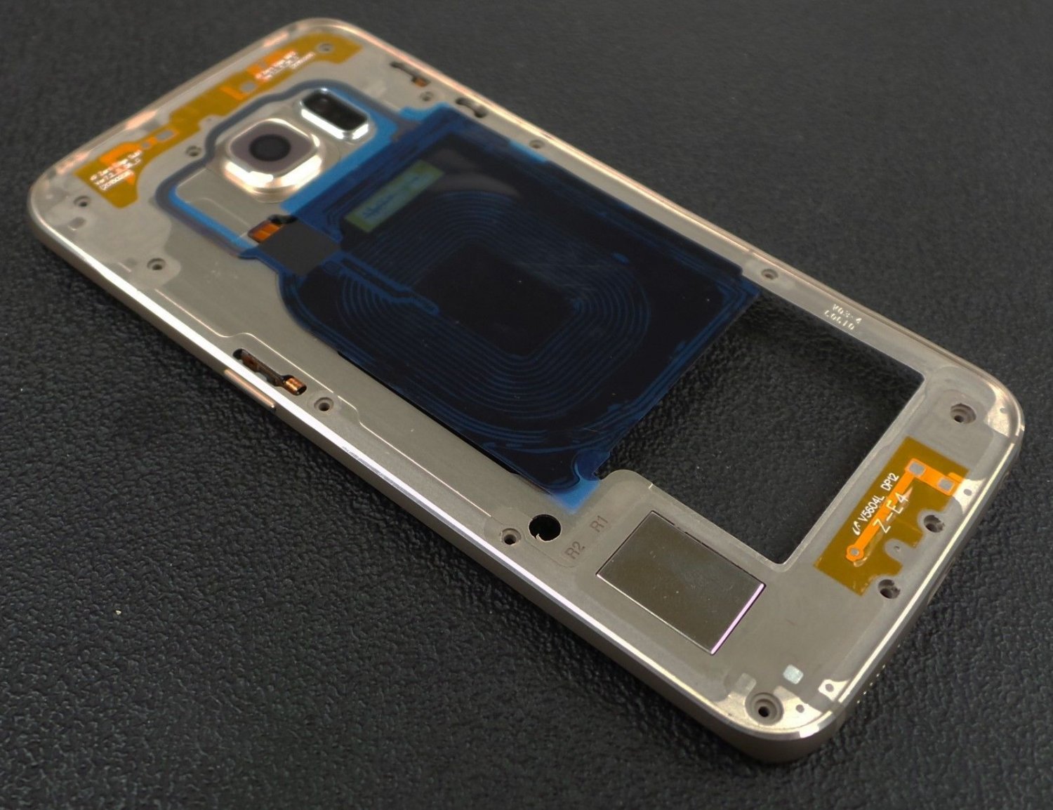 US OEM Gold Samsung Galaxy S6 Edge G925P G925V Mid Housing Frame + Camera Lens