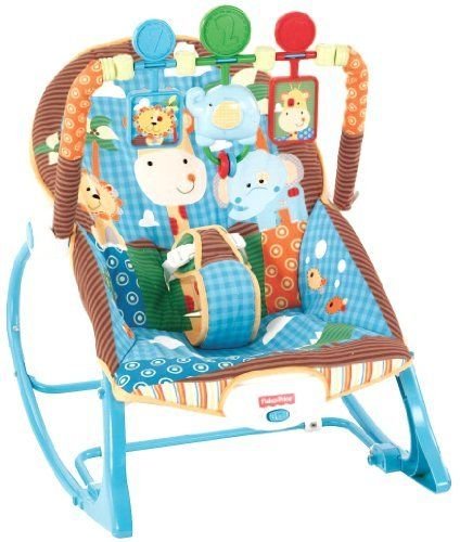 Fisher Price INFANT ROCKER, Portable Adjustable TODDLER ROCKER, Jungle Fun