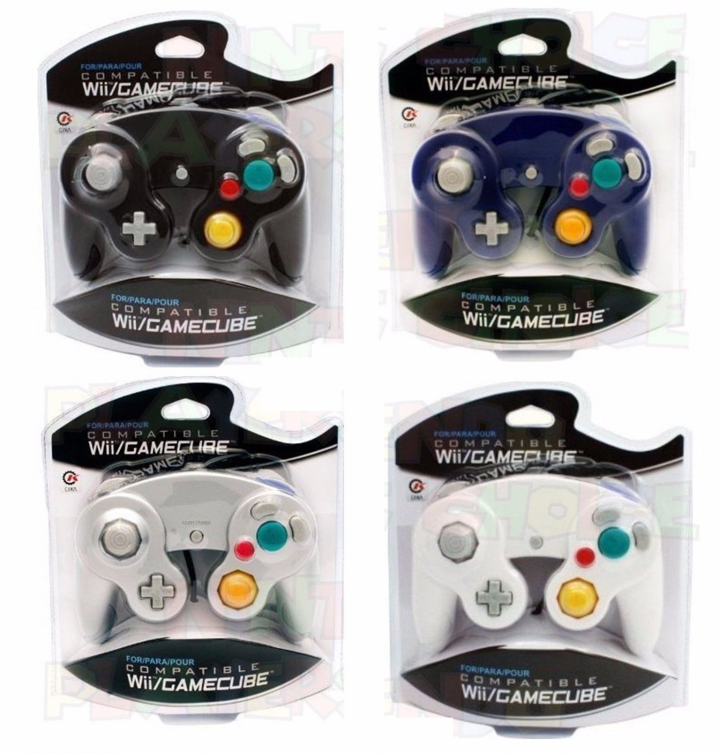 4 BRAND NEW CONTROLLERS FOR NINTENDO GAMECUBE or Wii BLACK, WHITE, SILVER, BLUE