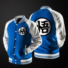 Dragon Ball Goku Mandarin Collar Blue Autumn Baseball Varsity Jacket