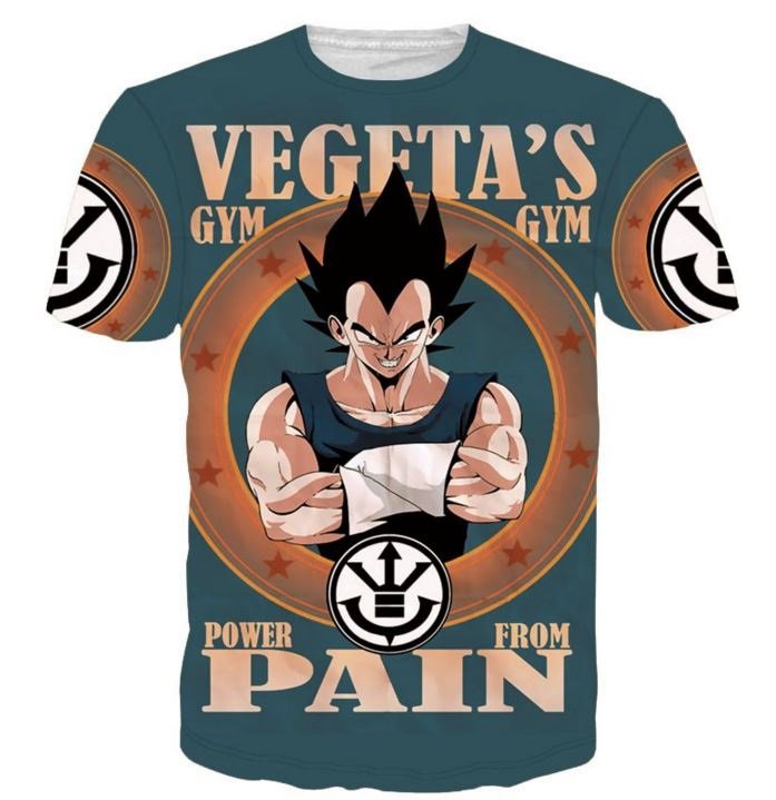 Vegeta's Gym Power From Pain Funny DBZ T-Shirt
