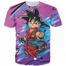 Kid Young Goku Blue Outfit Gi 3D Pink DBZ T-Shirt