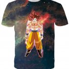 Goku Flying in Outer Space Galaxy 3D Black T-shirt