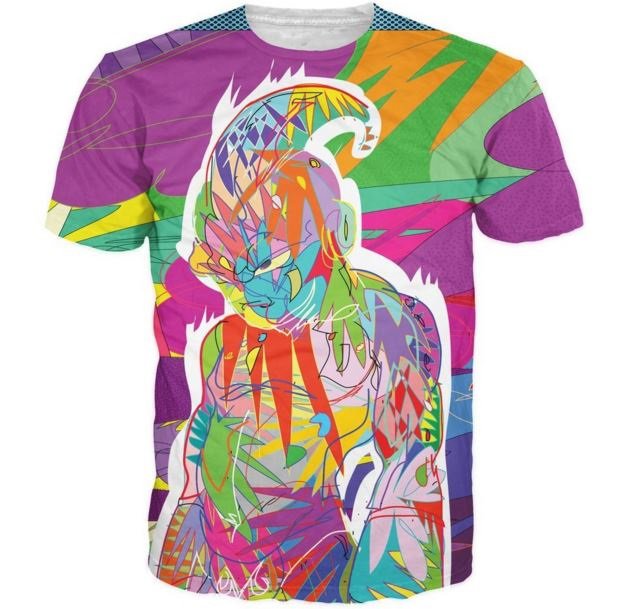 Super Buu Pink Menace Colorful Graffiti Style 3D T-Shirt