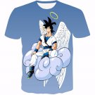 Angel Goku Sitting on the Cloud Blue 3D T-Shirt
